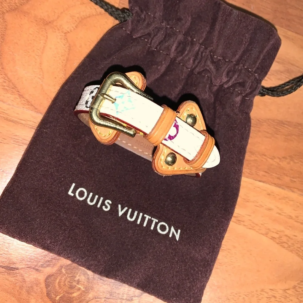 Authentic Louis Vuitton Leather Murakami Bracelet Cuff